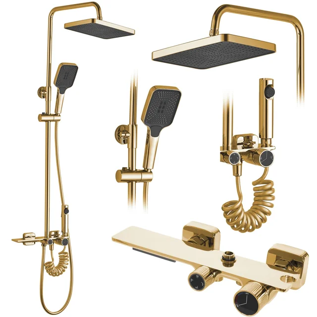 REA HELIX SHOWER SET Gold