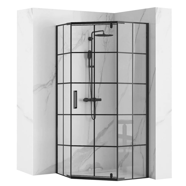 Rea HEX Black 80x80 Shower cabin