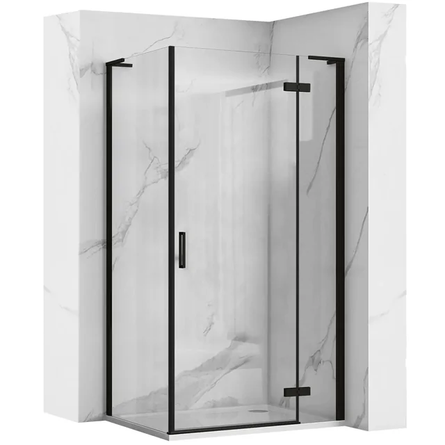 REA Hugo Shower Cabin Black 90x80