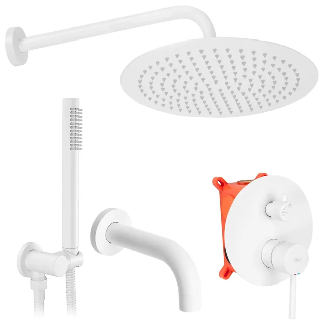 Rea Lungo Ensemble baignoire et douche à encastrer blanc + BOX