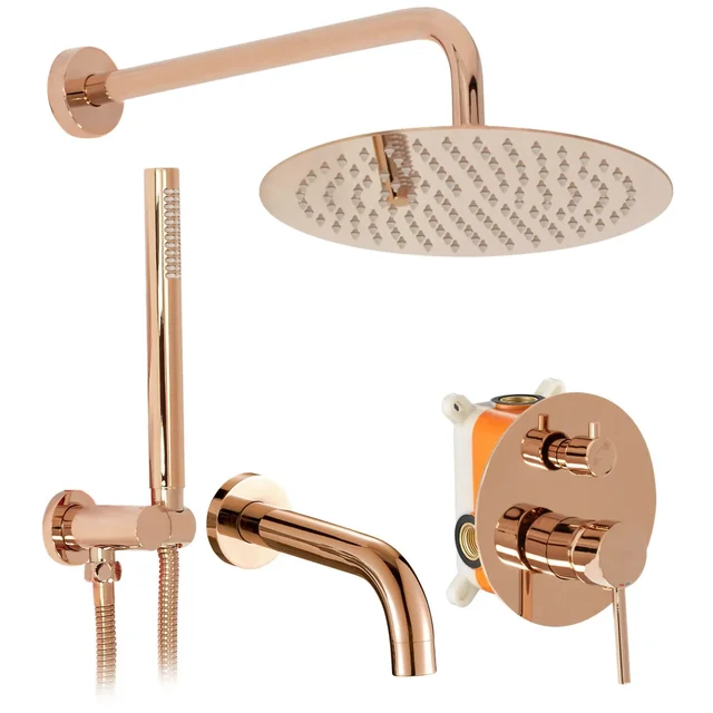 Rea Lungo rose gold concealed bathtub and shower set + BOX