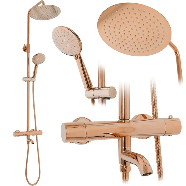 Rea Lungo shower and bathtub set, pink gold - Additionally, 5% discount with code REA5