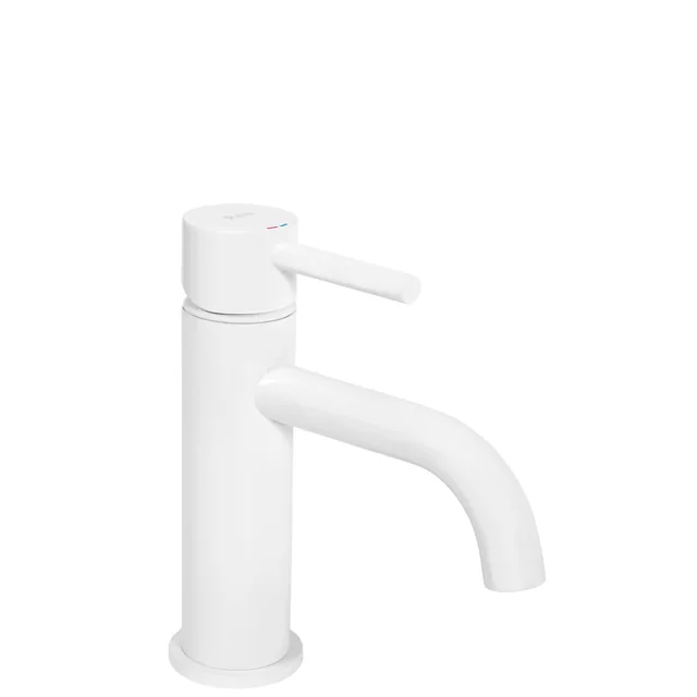 REA LUNGO White Low washbasin mixer