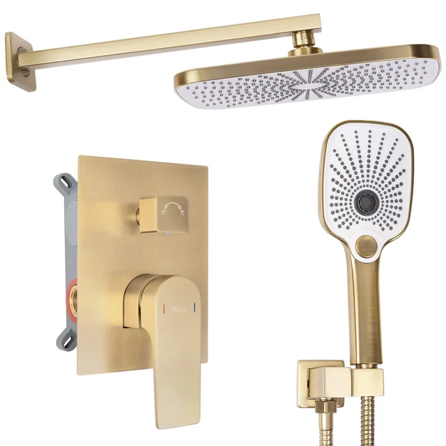 REA MOBY CONCESSED SHOWER SET Brushed Gold