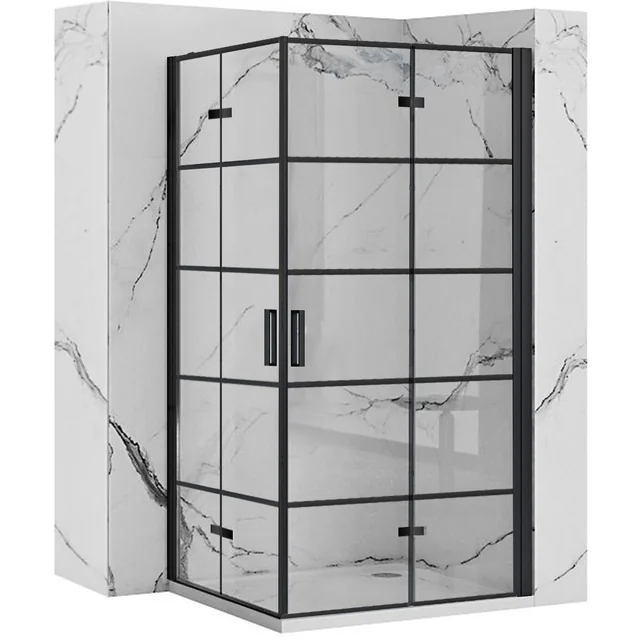 Rea Molière Black Double shower cabin 100x100