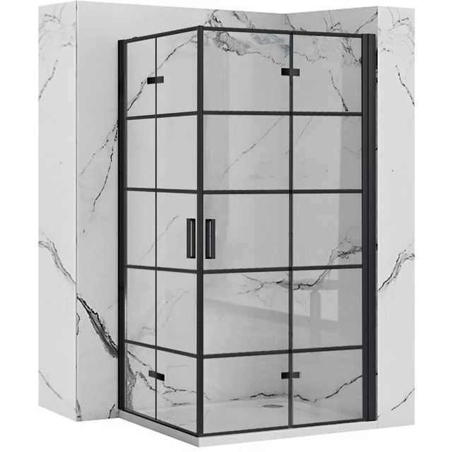 Rea Molière Black Double shower cabin 80x80