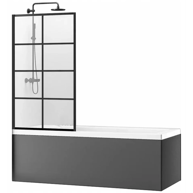Rea movable bathtub screen Lagos-1 70 Black - ADDITIONALLY 5% DISCOUNT FOR CODE REA5