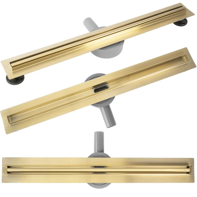 REA NEOX SLIM PRO Dreno Linear OURO ESCOVADO 70