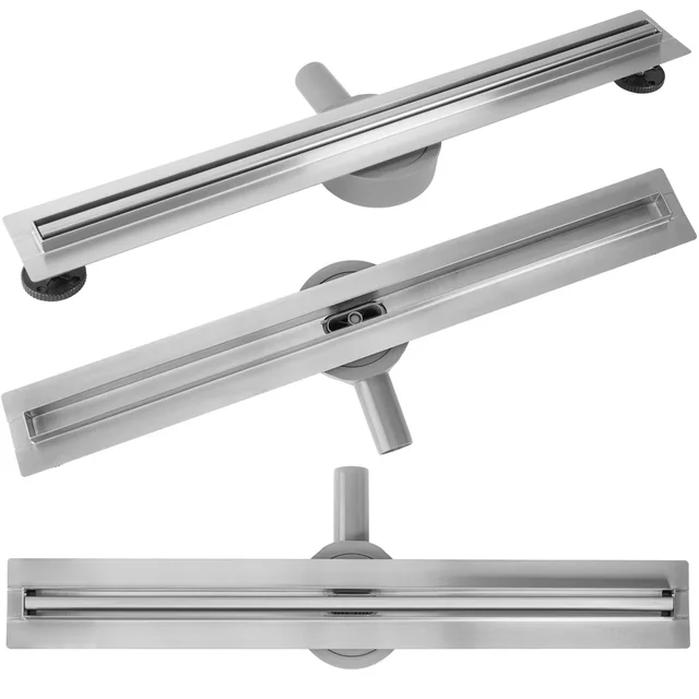 REA NEOX SLIM PRO Linear Drain, BRUSHED STEEL 100