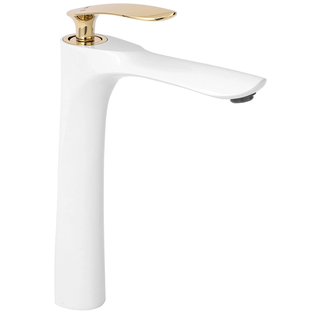 REA ORBIT Mitigeur Lavabo Haut Blanc Or