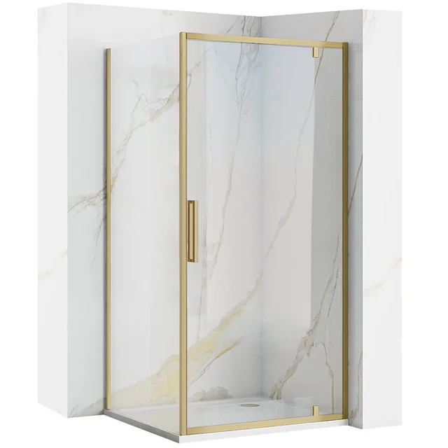 REA Rapid Swing Corner Shower Enclosure, Brushed Gold