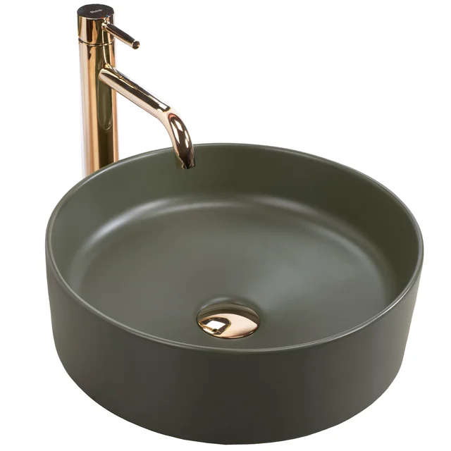 Rea SAMI GREEN MATT countertop washbasin