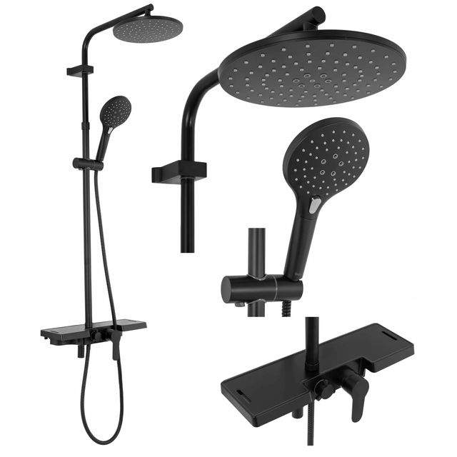 REA SANTOS Black Shower Set