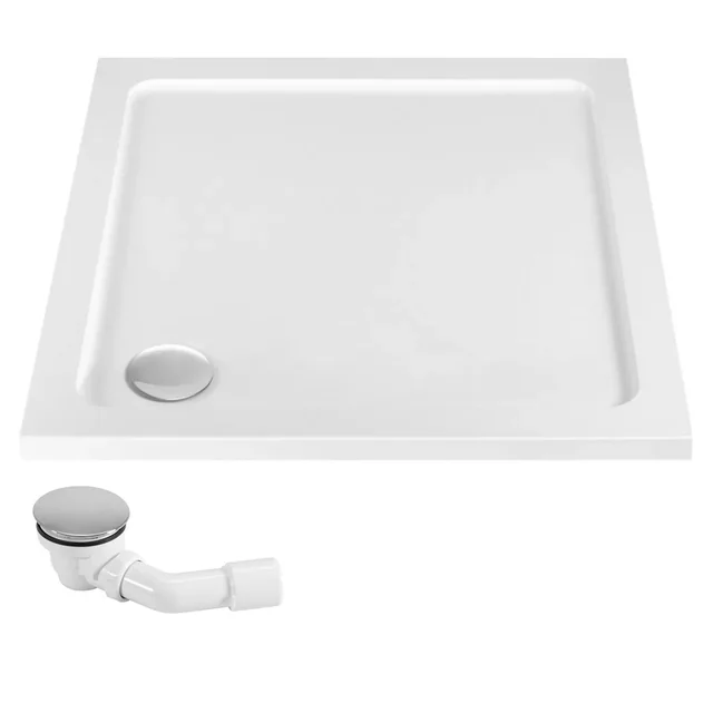 Rea Savoy acrylic shower tray white 80x80