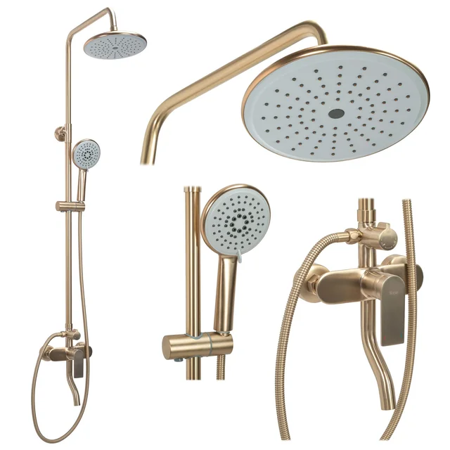 Rea VERSO Brush Gold Set de Douche Or Brossé