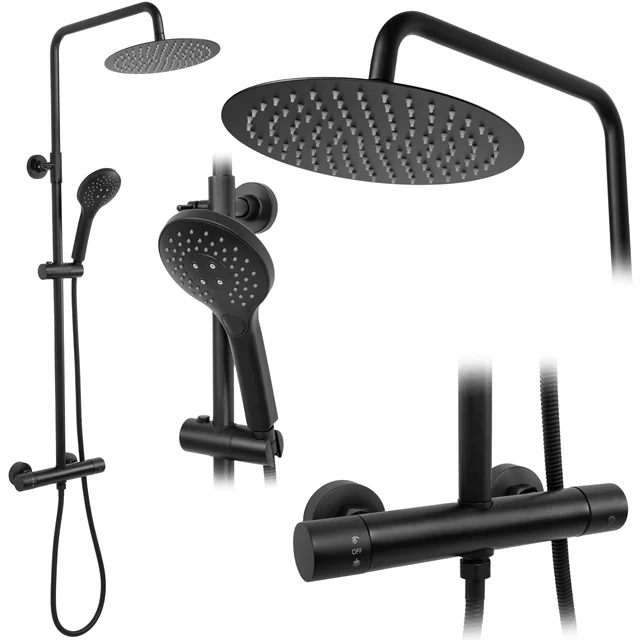 REA VINCENT Shower Set with Thermostat Black