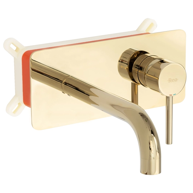 REA VIVA Gold Flush-mounted Washbasin Mixer + Box