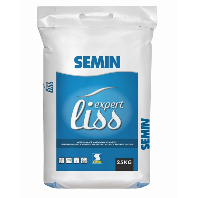 Ready-made white machine plaster for interiors SEMIN EXPERT LISS 25kg