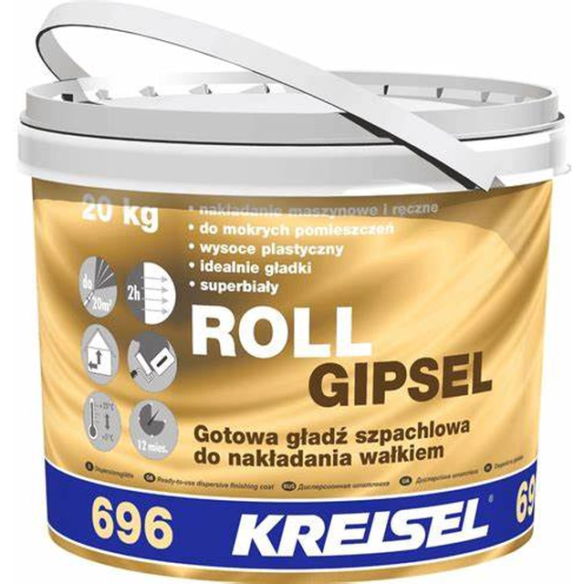Ready-made white putty for application with a KREISEL roller 696 20kg
