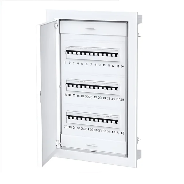 Recessed electrical panel 36+6 metal door modules 3 rows at 850º C IP40