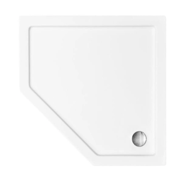 Receveur de douche pentagonal Besco Bergo 90 x 90 cm avec caisson - 5% REMISE supplémentaire sur le code BESCO5