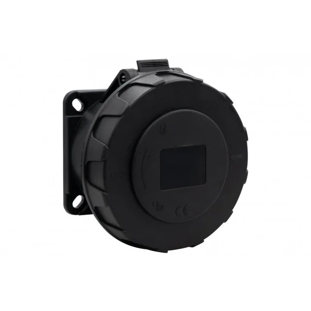 Recht paneel stopcontact 32A/5P 380V-415V /FE/ IP67 zwart F7.0172