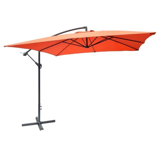 Rechthoekige tuinparasol op terracotta arm 270 x 270 cm