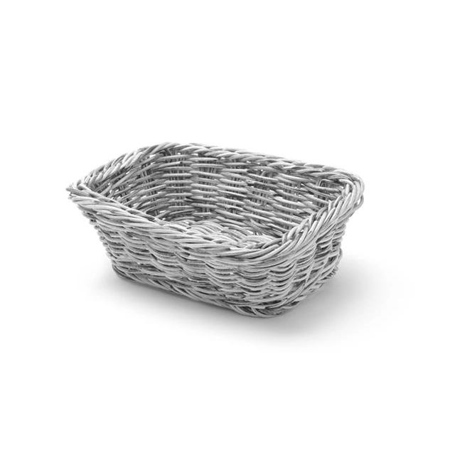 Rectangular basket, gray, 190x130 mm