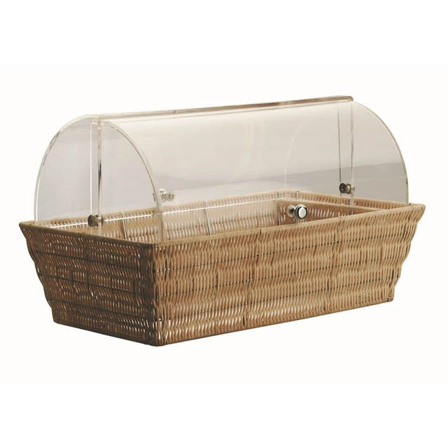 Rectangular basket with roll-top lid