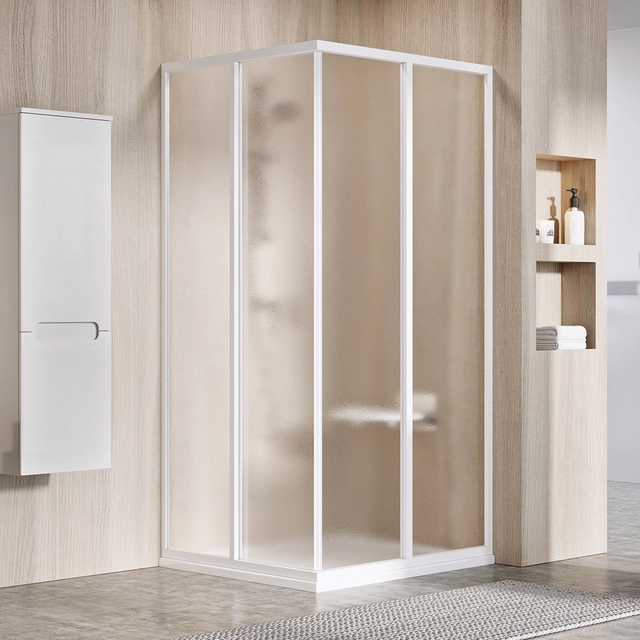 Rectangular shower wall Ravak Supernova, SRV2-100 195 S, white+glass Grape