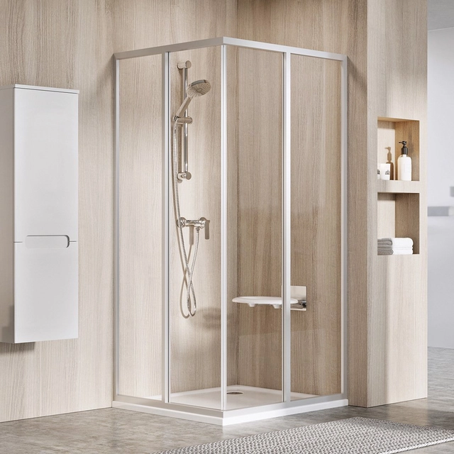 Rectangular shower wall Ravak Supernova, SRV2-90 195 S, satin+transparent glass