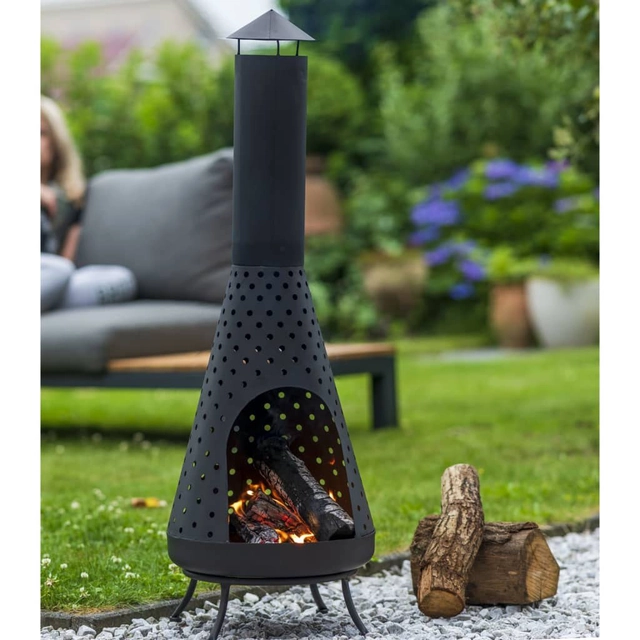 RedFire Napa outdoor fireplace, black