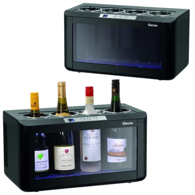 Refrigerador de vinho pequeno para garrafas 4 Ø90 mm Led Bartscher 700134