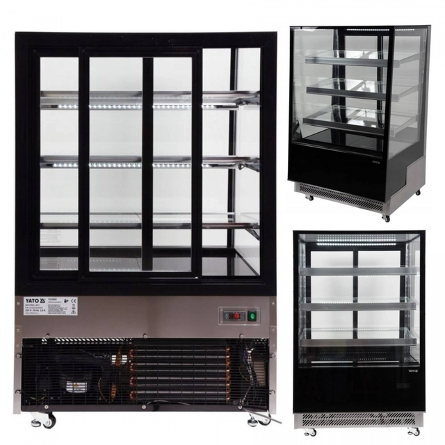 Refrigerated Confectionery Display Case for Cafes Elegant 400l Black Yato 05045