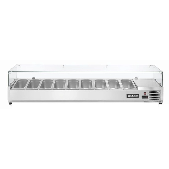 Refrigerated Display Cabinet Salad Counter 9x 1/3 Gn Hendi 232996