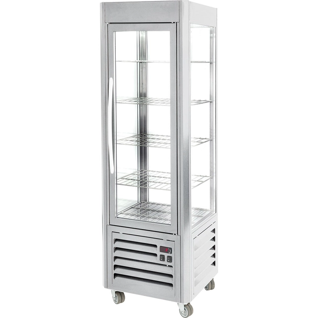 Refrigerated display cabinet with 360 l shelves