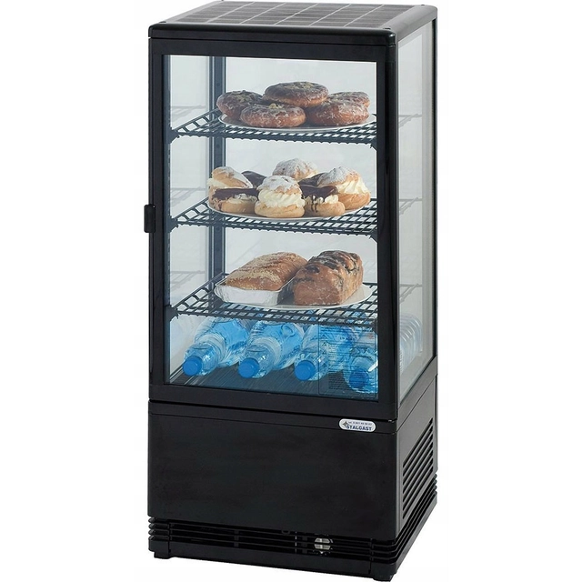 Refrigerated Display Case for Cakes, Drinks, Sandwiches 78l Black Stalgast 852171