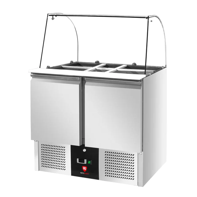 Refrigerated salad table with glass extension | 2-drzwiowy | RQS900CG