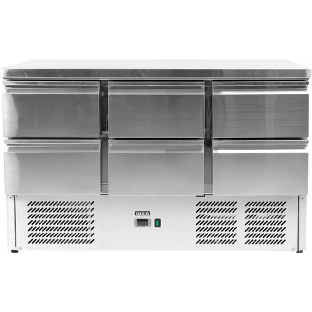 Refrigerated table with 6 drawers 368L