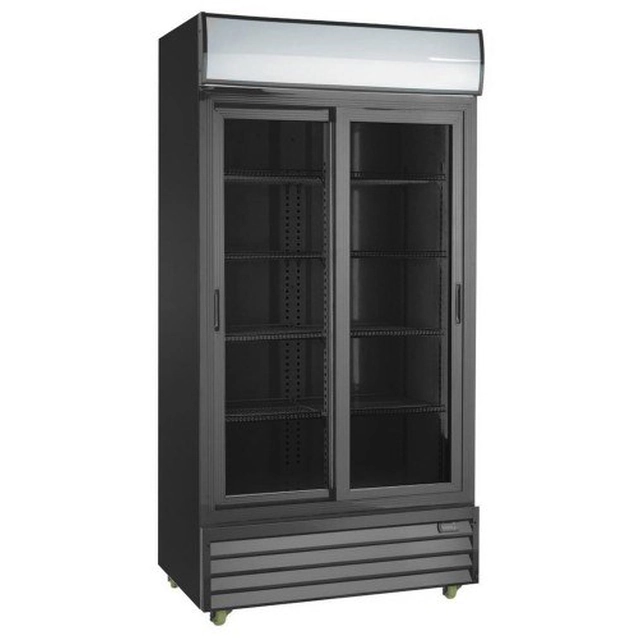 Réfrigérateur Armoire Verre 801sl-Black 800l Portes coulissantes Noir (Sd801sl)