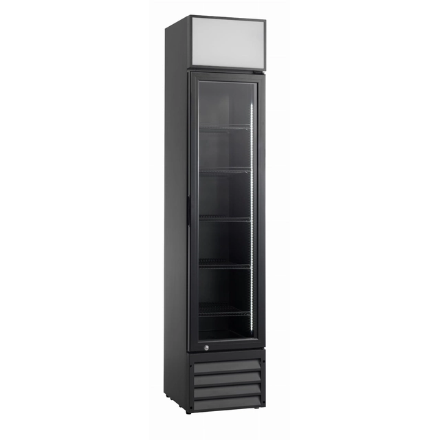 Refrigerating cabinet with glass RQ216-BLACK | 160 l | 390x475x1880 mm |