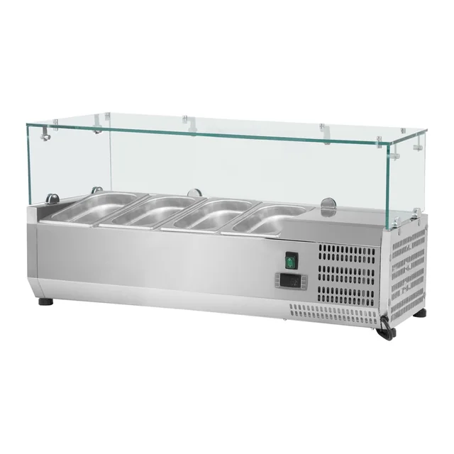 Refrigeration top with glass cover 120x39cm