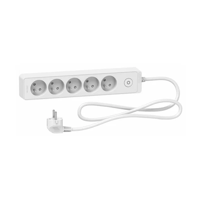 Regleta con protección contra sobretensiones Schneider Electric Odace 5 tomas 1.5 m blanco (ST9351W)