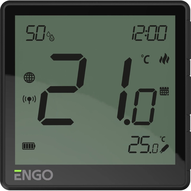 Regulator temperatury Internetowy, ENGO EONEBATB natynkowy, dobowy, ZigBee, czarny, akumulatorowy