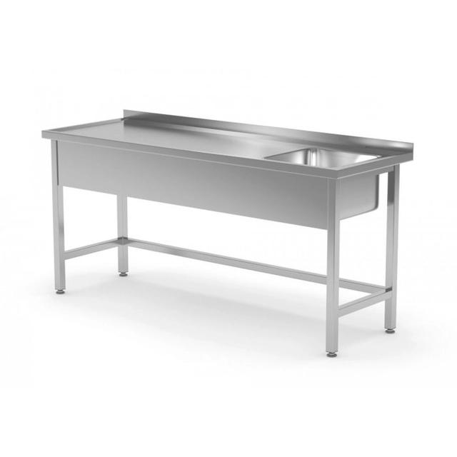 Reinforced table with sink without shelf - compartment on the right side 1300 x 600 x 850 mm POLGAST 210136-P 210136-P