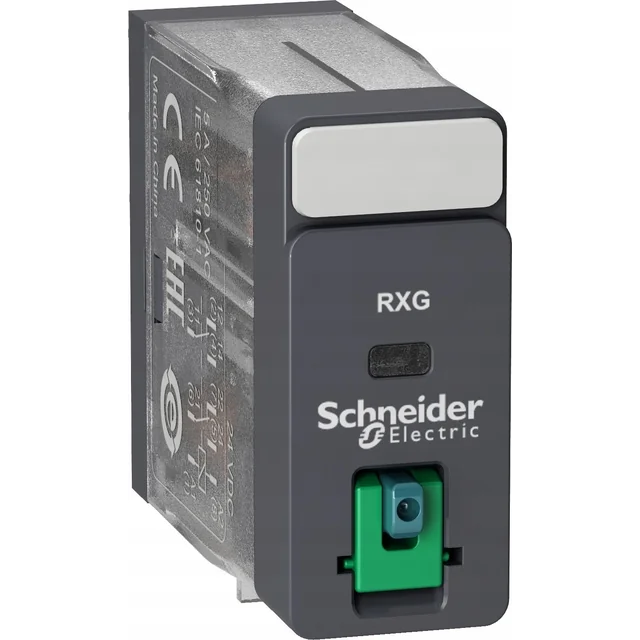 Relé de interfaz Schneider con botón de prueba 24VDC 5A 2c/o RXG21BD