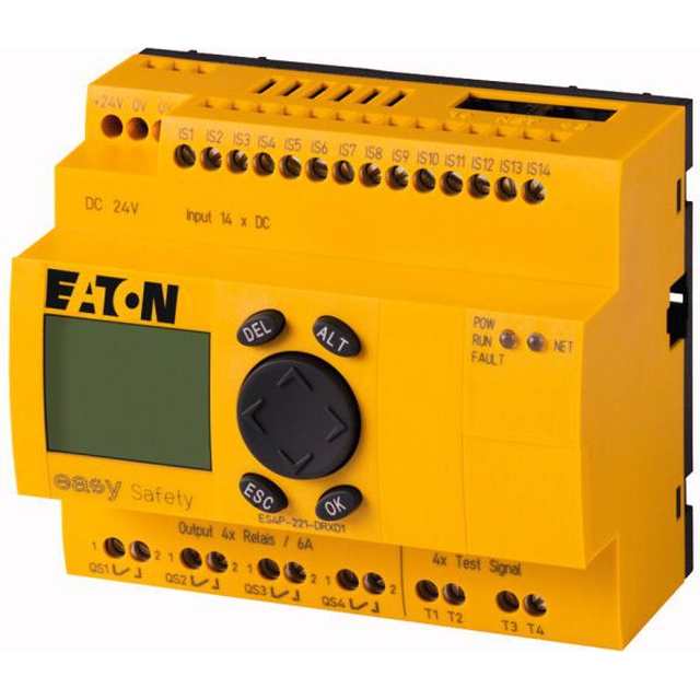 Relé programável de segurança Eaton 24V DC 14we/4wy easySafety ES4P-221-DRXD1 (111019)