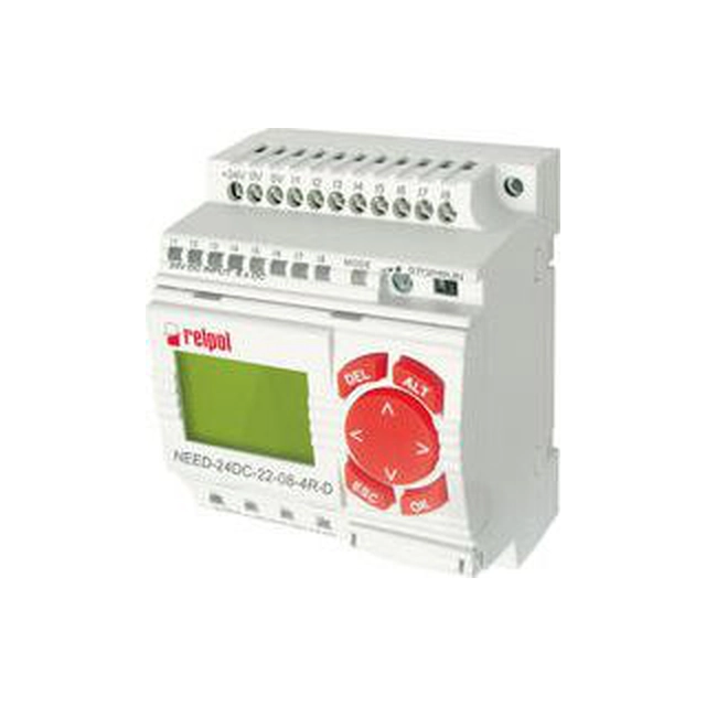 Relpol programozható relé 230V AC 8we 4wy kijelzővel és billentyűzettel NEED-230AC-22-08-4R-D (859360)