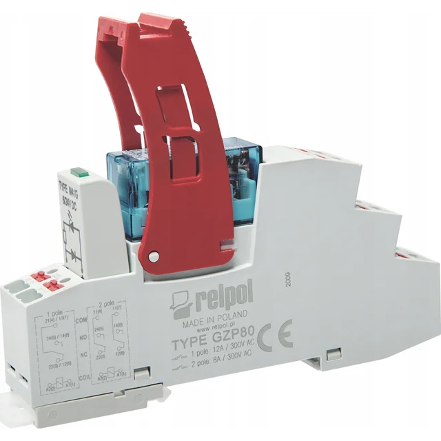 Relpol Przekaźnik interfejsowy Push-in 1P, 16A, 24V DC, AgNi, PI85-024DC-M41G-PS-2011-01 864993