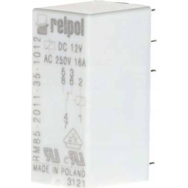 Relpol przekaźnik miniaturowy 1P 12V DC PCB AgNi RM85-2011-35-1012 (600020)